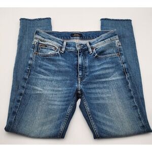 Polo Ralph Lauren Tompkins Skinny Jeans Womens 26 Blue Mid Rise Raw Hem VGC